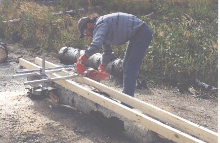 Close up of the mill in action